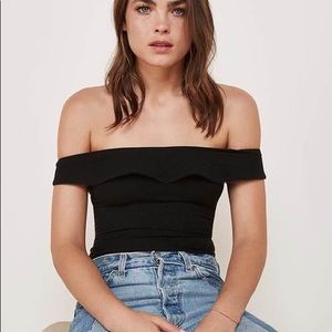 REFORMATION Black Bodysuit